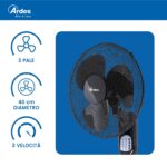 Стенен вентилатор Ardes AR5W40R Pareto Cool RC - Image 4