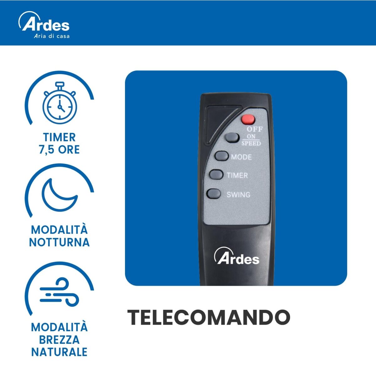 Стенен вентилатор Ardes AR5W40R Pareto Cool RC - Image 5